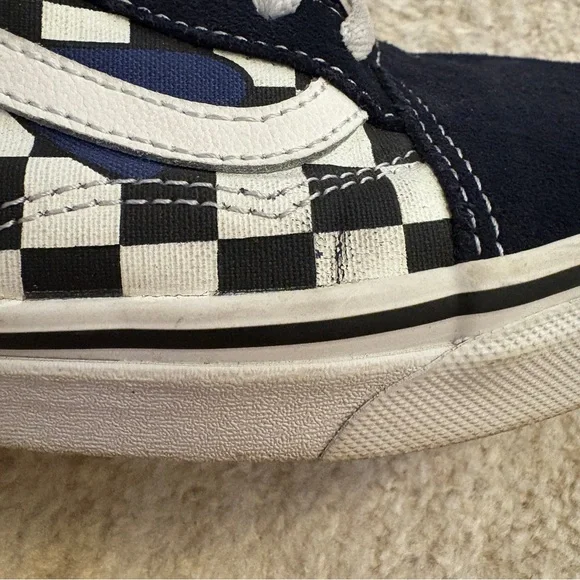 Vans Blue and White Checkered Old Skool Sneakers - Picture 10 of 11